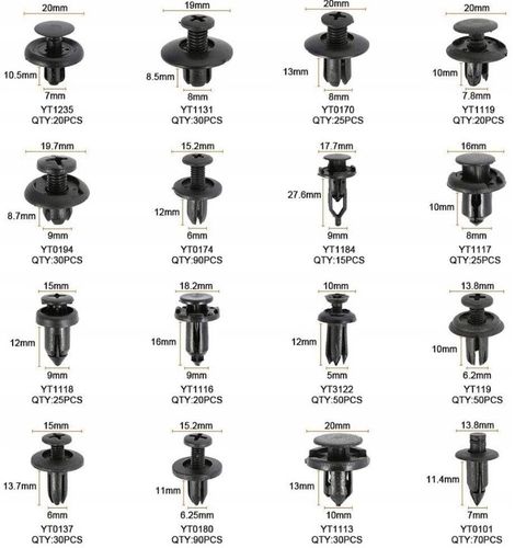 ZESTAW SPINKI KOŁKI SAMOCHODOWE 620 SZT + ŚCIĄGACZ na Arena.pl