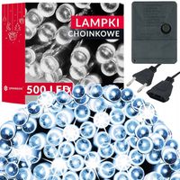 LAMPKI CHOINKOWE 500led 34,5m ZEWNĘTRZNE WEWNĘTRZNE BIAŁE ZIMNE ŚWIĄTECZNE