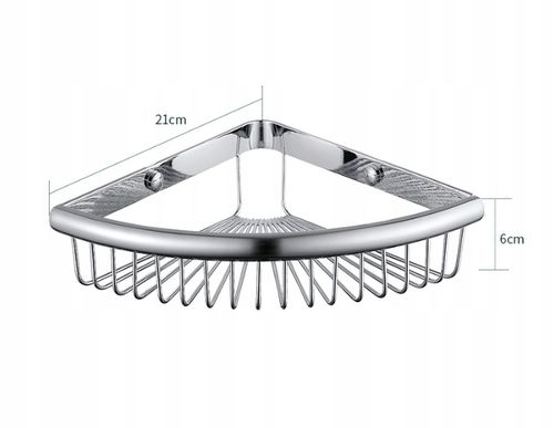 Koszyk półka narożna łazienkowa chrom pod prysznic na Arena.pl