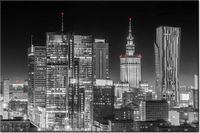120CM 80CM OBRAZ ŚCIENNY WARSZAWA NOCĄ