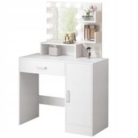 Toaletka kosmetyczna makijażu wizażu z lustrem led nowoczesna glamour loft