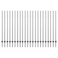 Słupki ogrodzeniowe 44 pcs Szary 200 cm Stal