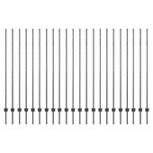 Słupki ogrodzeniowe 44 pcs Szary 200 cm Stal