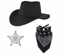 ZESTAW KOWBOJA SZERYFA PRZEBRANIE KAPELUSZ GWIAZDA BANDANA