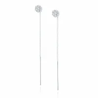 RODOWANE PRZEWLEKANE KOLCZYKI KWIATY BIAŁE CYRKONI