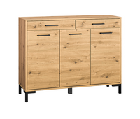 Szafka Na Buty Duża 3-Drzwiowa z Szufladami 3D2SZ 120cm Dąb Artisan NIVA ML