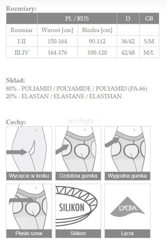 Rajstopy OPEN CROTCH Hip Lace 30DEN SILIKONOWY PAS BEŻOWY M/L na Arena.pl