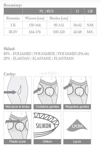 Rajstopy OPEN CROTCH Hip Lace 30DEN SILIKONOWY PAS BEŻOWY M/L zdjęcie 5