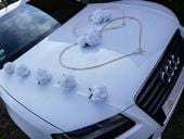 PIĘKNA DEKORACJA NA AUTO ŚLUBNE, OZDOBY WESELNE