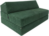 FOTEL 120x190x15 KANAPA PUFA MATERAC rozkładany SOFA SZTRUKS zieleń