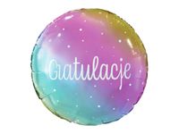 Balon foliowy „Gratulacje”, 45 cm (18 cali) [balon z helem]