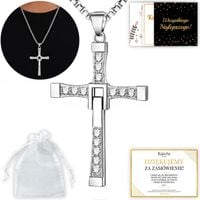 NASZYJNIK VIN DIESEL Z KRZYŻEM KRZYŻ SREBRNY DOMINIC TORETTO FAST N7