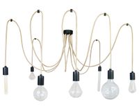 LAMPA SUFITOWA WISZĄCA PAJĄK 7 CZARNY/JUTA