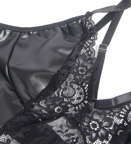 Sukienka z koronkowym prześwitem + stringi S/M na Arena.pl