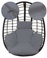 Poduszka na huśtawkę ogrodową fotel wiszący kokon WODOODPORNA ZAGŁÓWEK szar