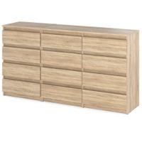 Komoda 12 Szuflad Szafka Pojemna Nowoczesna Rtv Stolik Salon 180cm Sonoma