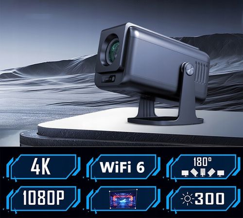 PROJEKTOR RZUTNIK HY320 PRO 4K PRZENOŚNY ANDROID13 LED 1080P WIFI SMART TV na Arena.pl