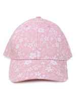 Czapka z daszkiem bejsbolówka dziewczęca kwiatki różowa 46-50 YOCLUB