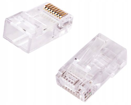 100 x Wtyki Złącza Końcówki Przelotowe Kat. 5E RJ45 8P8C 5E RJ 45 100 sztuk na Arena.pl