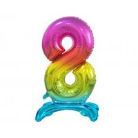 balon foliowy b&c cyfra 8 tęczowa 74cm