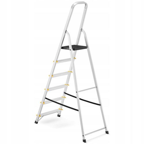 Drabina aluminiowa domowa jednostronna profesjonalna HIGHER 6 stopni na Arena.pl