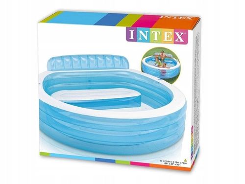 Basen Ogrodowy Dmuchany Intex z Ławeczką Oparciem na Arena.pl