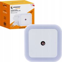 Lampka nocna LED 1W VERGIONIC z czujnikiem zmierzchu do kontaktu