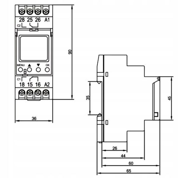 Elektroniczny programator czasowy 100 programów 1 wyjście 16A/230V ORNO zdjęcie 4