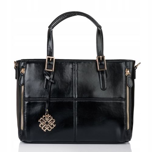 Torebka Damska do pracy SHOPPER MONNARI NA RAMIĘ Aktówka Czarna Premium na Arena.pl