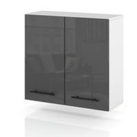 szafka kuchenna górna modułowa duża z uchwytami 80cm spremium szary połysk