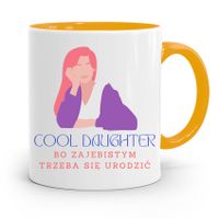 Kubek Żółty Prezent Dla Córki Cool Daughter Z Nadrukiem Ze Zdjęciem