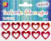 serca dekoracyjne czerwone plastikowe rozm. 3cm 10szt. se-0307