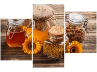 60 90CM OBRAZ 3 ELEM MIÓD PSZCZELI ŚCIENNY DRUK PŁÓTNO