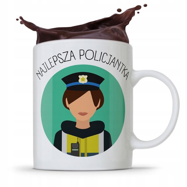 Kubek Prezent Dla Najlepszej Policjantki Z Nadrukiem Ze Zdjęciem zdjęcie 1