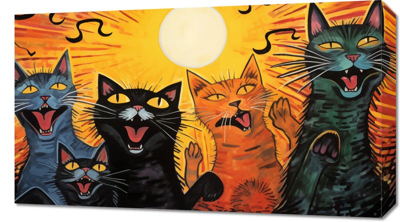 Obraz 70x40cm Kocie Koncertowanie zdjęcie 1