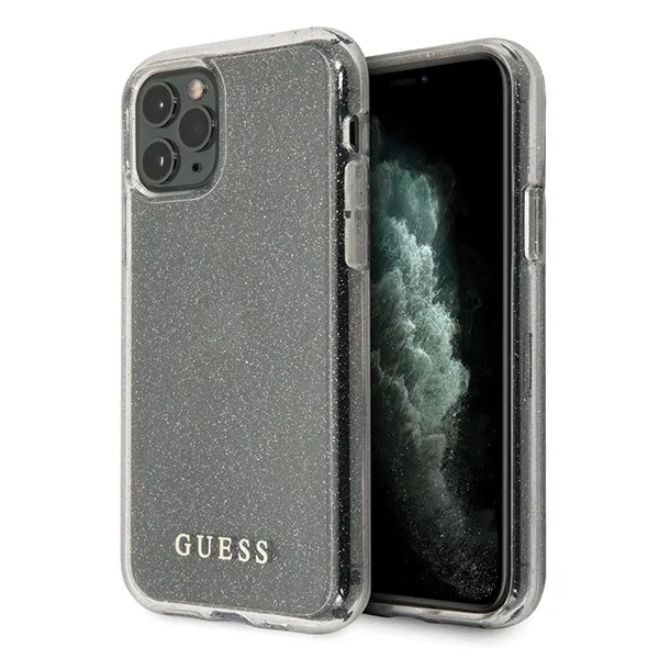 Etui Guess Glitter na iPhone 11 Pro Max - srebrne zdjęcie 1