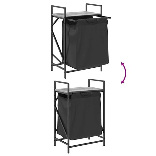 Kosz na pranie 1 komora z półką, szary dąb sonoma na Arena.pl