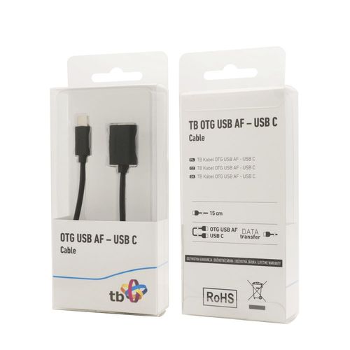 TB Kabel OTG USB AF - USB C 15cm czarny na Arena.pl