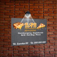 nadruk UV TABLICZKA reklamowa z lampą SZYLD dibond 40x30 BAR RESTAURACJA