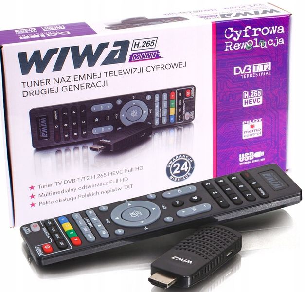 Dekoder Tuner Wiwa TV Naziemnej DVB-T2 HEVEC MINI zdjęcie 1