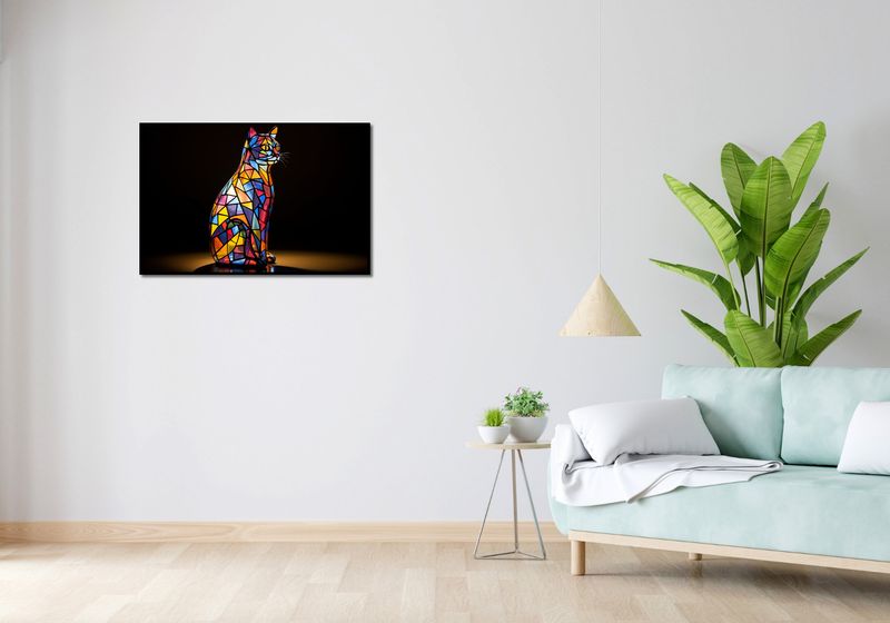 Plakat 86,4x56,8cm Koci Witraż zdjęcie 4