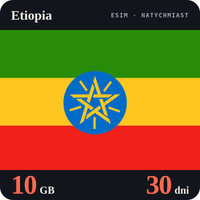Karta eSIM Internet Etiopia 10 GB na 30 dni - bez rejestracji