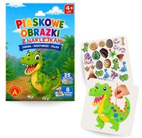 piaskowe malowanki z naklejkami - dinozaur