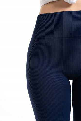 Legginsy Prążkowane Damskie z Wysokim Stanem Modne Sportowe MORAJ L/XL na Arena.pl