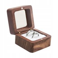 DREWNIANE PUDEŁKO NA OBRĄCZKI ŚLUBNE PIERŚCIONEK WESELE RUSTYKALNE BOHO