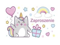 Zaproszenia urodzinowe Uroczy Kotek, 10 szt.