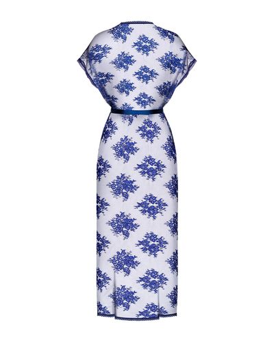 Prześwitujący Niebieski Szlafrok - Obsessive Flowlace L/XL na Arena.pl