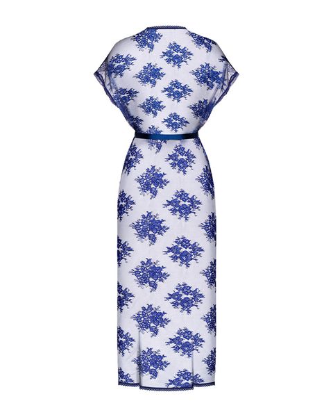 Prześwitujący Niebieski Szlafrok - Obsessive Flowlace L/XL zdjęcie 4