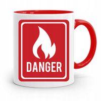 Kubek Czerwony Dla Strażaka Danger Prezent Z Nadrukiem Ze Zdjęciem