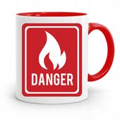 Kubek Czerwony Dla Strażaka Danger Prezent Z Nadrukiem Ze Zdjęciem